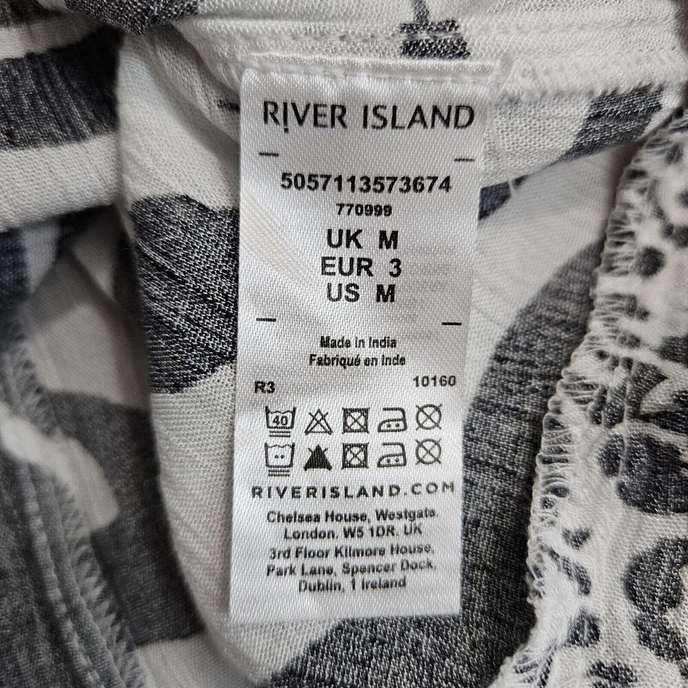 NEW River Island Dress Womens Medium White Black‎ Mini Sleeveless Cutout Back - Picture 14 of 15